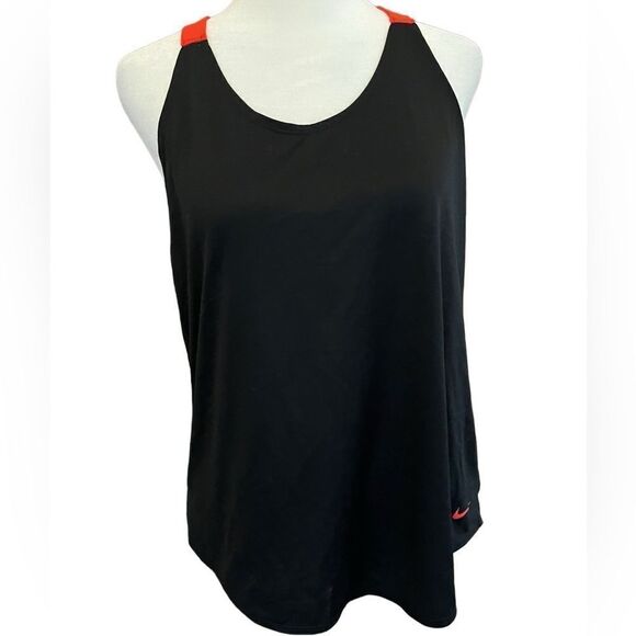 NIKE black/orange loose fit yoga/athletic top, size L. - Picture 3 of 7